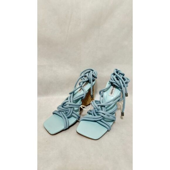 Steve Madden Womens Idolized Bohemian Square Toe Wedge Ankle Strap 8.5M - Picture 1 of 5
